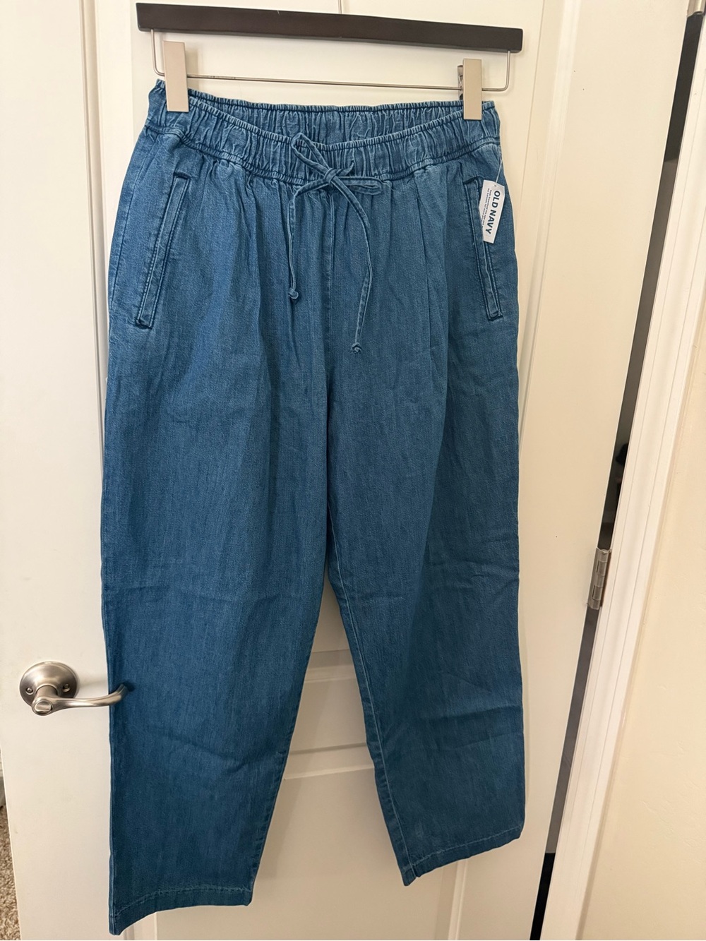 Blue Drawstring Casual Women’s Pants